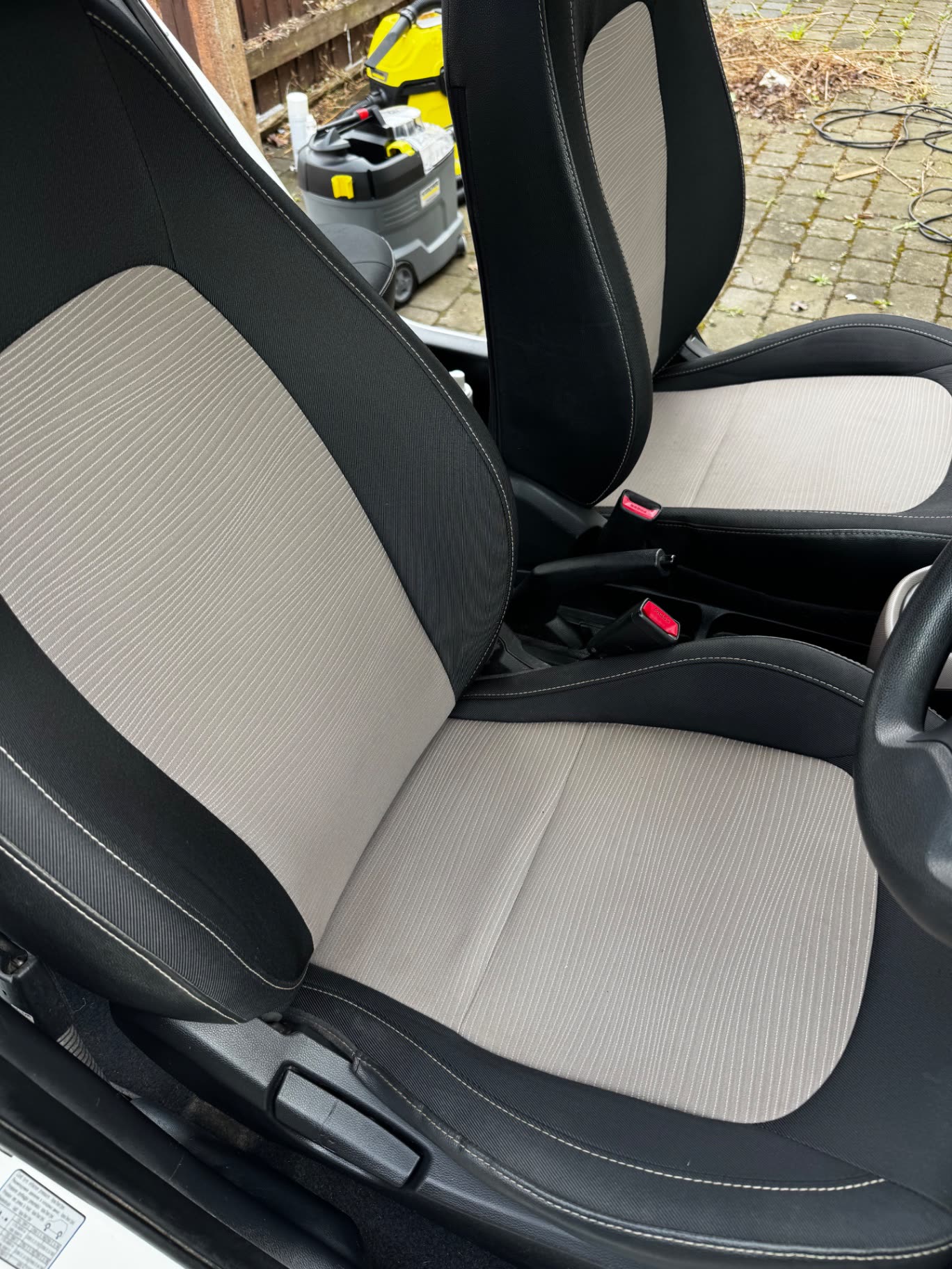 Car front seats after Detail Lab interior detailing
